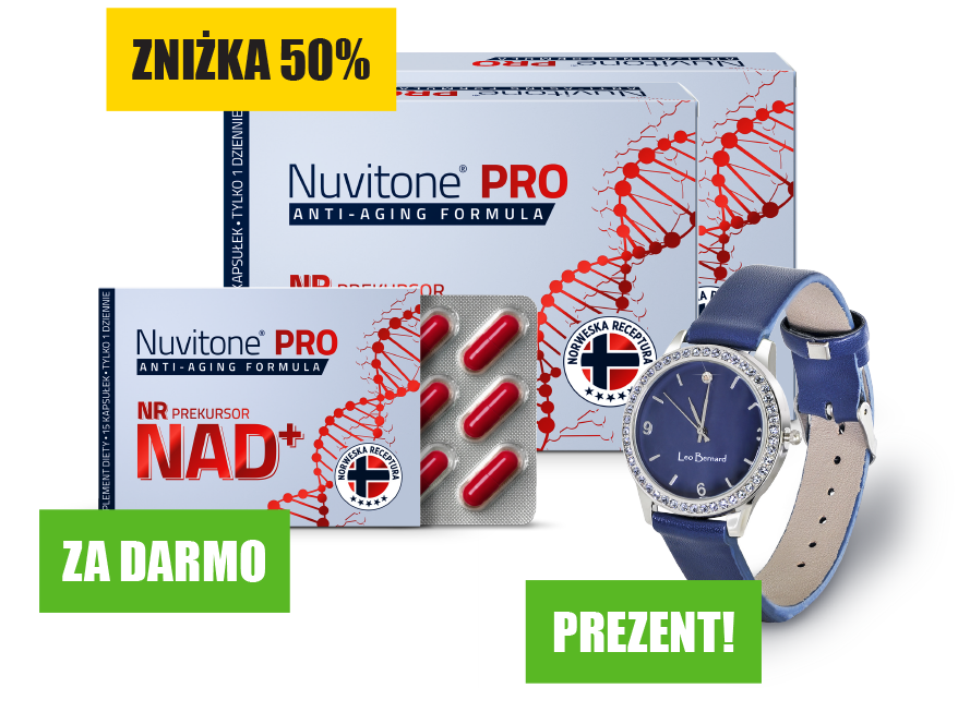 Natural Pharmaceuticals Nuvitone™ PRO étrend-kiegészítő csomagolása és két üveg Nuvitone™ PRO étrend-kiegészítő egy elegáns női óra és a BEST SELLER felirat mellett.